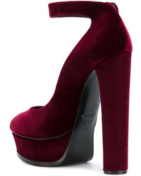 Женские темно-красные кожаные босоножки от Casadei