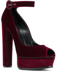 Женские темно-красные кожаные босоножки от Casadei