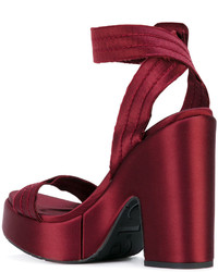 Женские темно-красные кожаные босоножки от Pedro Garcia