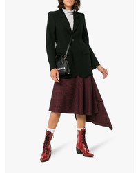 Темно-красные кожаные ботильоны на шнуровке от Chloé