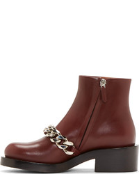 Темно-красные кожаные ботильоны от Givenchy