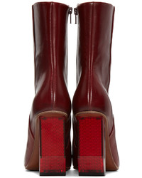 Темно-красные кожаные ботильоны от Vetements