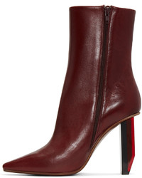 Темно-красные кожаные ботильоны от Vetements