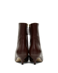 Темно-красные кожаные ботильоны от Gucci