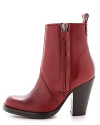 Темно-красные кожаные ботильоны от Acne Studios