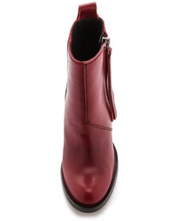 Темно-красные кожаные ботильоны от Acne Studios