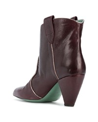 Темно-красные кожаные ботильоны от Paola D'arcano