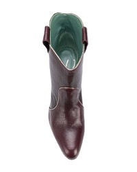 Темно-красные кожаные ботильоны от Paola D'arcano