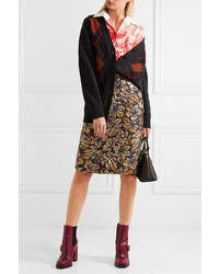 Темно-красные кожаные ботильоны от Prada