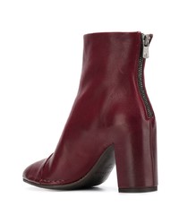 Темно-красные кожаные ботильоны от Del Carlo