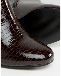 Темно-красные кожаные ботильоны от Asos