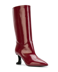 Темно-красные кожаные ботильоны от Marni