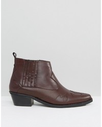 Темно-красные кожаные ботильоны от Glamorous