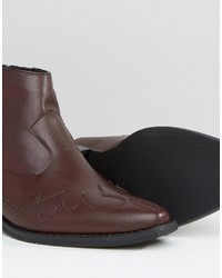 Темно-красные кожаные ботильоны от Glamorous