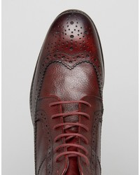 Темно-красные кожаные ботинки броги от Asos