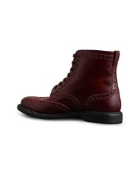 Темно-красные кожаные ботинки броги от Burberry