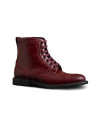 Темно-красные кожаные ботинки броги от Burberry