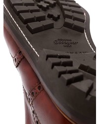 Темно-красные кожаные ботинки броги от Grenson