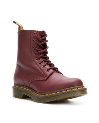 Женские темно-красные кожаные ботинки на шнуровке от Dr. Martens