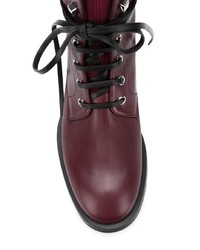 Женские темно-красные кожаные ботинки на шнуровке от Stuart Weitzman