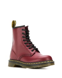 Женские темно-красные кожаные ботинки на шнуровке от Dr. Martens