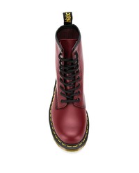 Женские темно-красные кожаные ботинки на шнуровке от Dr. Martens