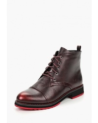 Женские темно-красные кожаные ботинки на шнуровке от T.Taccardi