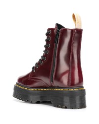 Женские темно-красные кожаные ботинки на шнуровке от Dr. Martens