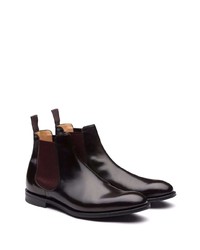 Мужские темно-красные кожаные ботинки челси от Church's