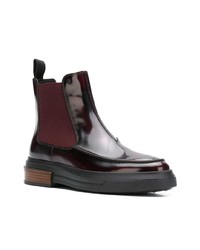 Женские темно-красные кожаные ботинки челси от Tod's