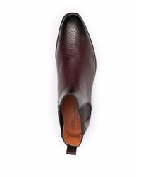 Мужские темно-красные кожаные ботинки челси от Santoni