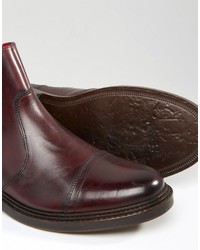 Мужские темно-красные кожаные ботинки челси от Base London