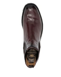 Мужские темно-красные кожаные ботинки челси от Officine Creative