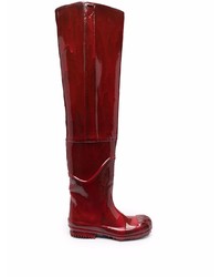 Мужские темно-красные кожаные ботинки челси от Maison Margiela