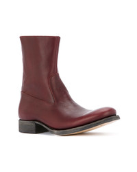 Мужские темно-красные кожаные ботинки челси от C Diem