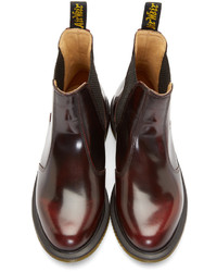 Женские темно-красные кожаные ботинки челси от Dr. Martens