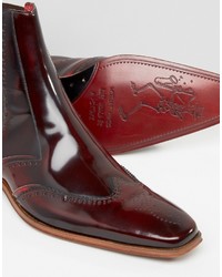 Мужские темно-красные кожаные ботинки челси от Jeffery West