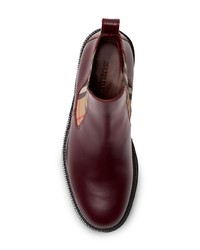 Женские темно-красные кожаные ботинки челси от Burberry