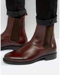 Мужские темно-красные кожаные ботинки челси от Zign Shoes
