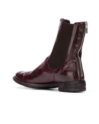 Женские темно-красные кожаные ботинки челси от Officine Creative