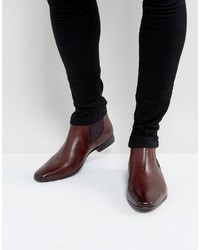Мужские темно-красные кожаные ботинки челси