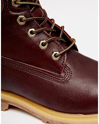 Женские темно-красные кожаные ботинки от Timberland