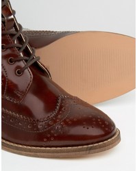 Женские темно-красные кожаные ботинки от Asos