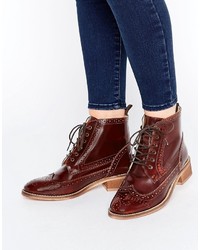 Женские темно-красные кожаные ботинки от Asos