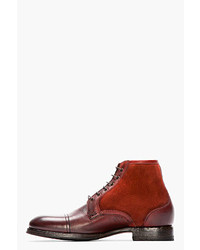 Мужские темно-красные кожаные ботинки от Paul Smith