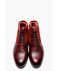 Мужские темно-красные кожаные ботинки от Paul Smith