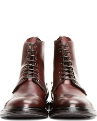 Мужские темно-красные кожаные ботинки от Officine Creative