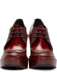 Женские темно-красные кожаные ботинки от Jil Sander