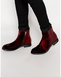 Мужские темно-красные кожаные ботинки от Diesel