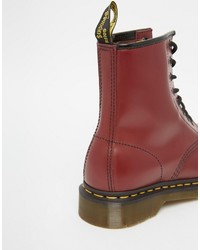 Женские темно-красные кожаные ботинки от Dr. Martens